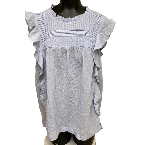 NEW BeachLunchLounge Baby Blue Ruffle Tunic Top - Picture 2 of 7